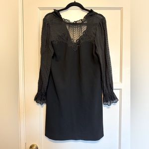 Black Rebecca Taylor party dress! Long shear sleeves size 6